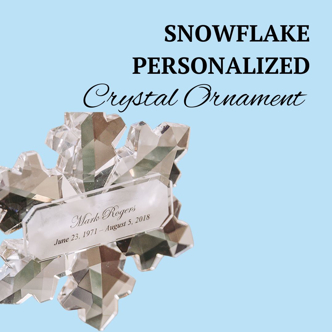 Personalized Snowflake Crystal Remembrance Ornament 3.5"