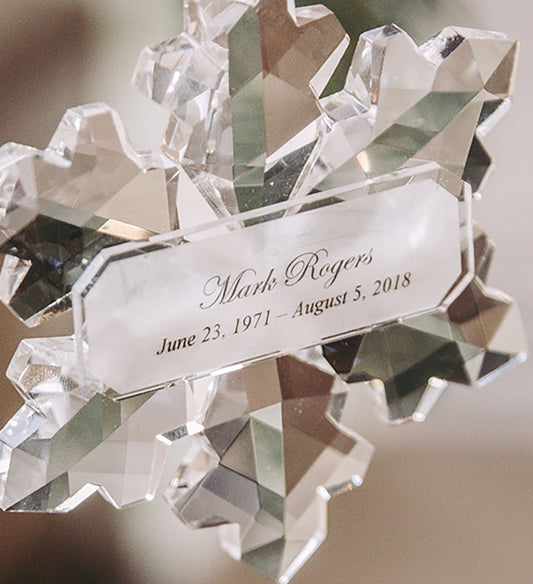 Personalized Snowflake Crystal Remembrance Ornament 3.5"